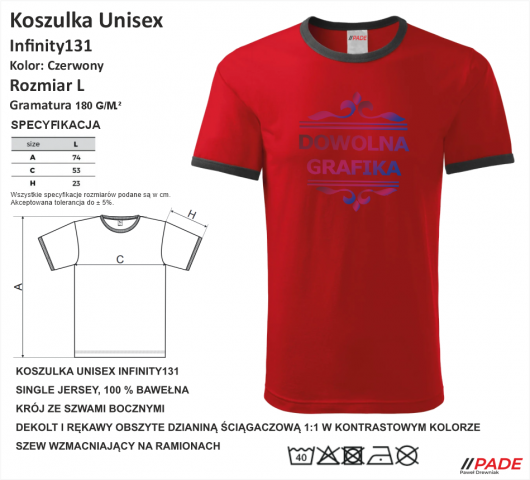 Infinity131 Czarny S PADEdrukarnia Koszulkaznadrukiem DTG DTF Termotransfer