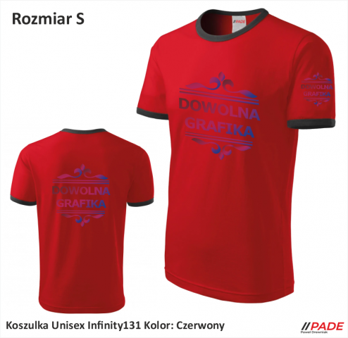 Infinity131 Czarny S PADEjg Koszulkaznadrukiem DTG DTF Termotransfer