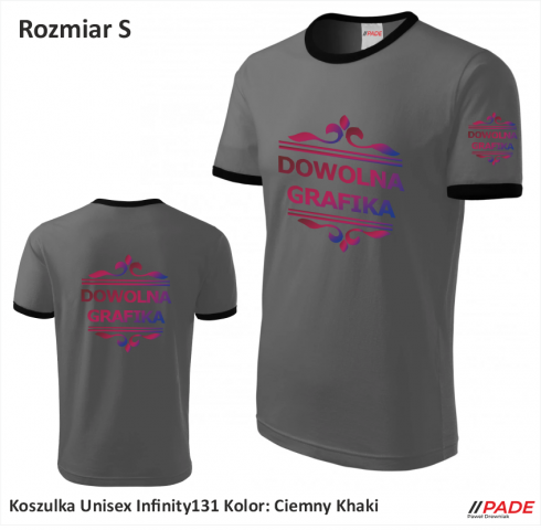 Infinity131 Czarny S PADEjg Koszulkaznadrukiem DTG DTF Termotransfer