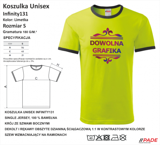 Infinity131 Czarny S PADEdrukarnia Koszulkaznadrukiem DTG DTF Termotransfer