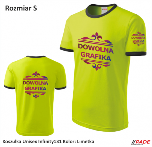 Infinity131 Czarny S PADEjg Koszulkaznadrukiem DTG DTF Termotransfer