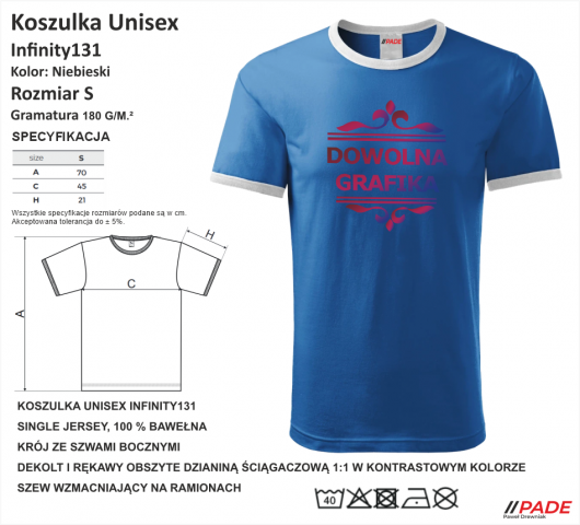 Infinity131 Czarny S PADEdrukarnia Koszulkaznadrukiem DTG DTF Termotransfer